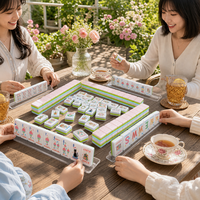 Nouveauté : jeu de mahjong américain de luxe en acrylique nacré, jeu de société amusant pour la famille et les voyages