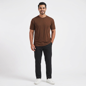 เสื้อยืดแขนสั้นผู้ชายรุ่นใหม่ ผ้าฝ้าย 100% หนา 180gsm ระบายอากาศได้ดี ทรงปกติ สวมใส่สบาย - Product Image 1