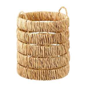 Panier en jonc de mer naturel tissé à la main avec poignées, panier de rangement écologique tissé pour l'organisation de la maison, la lessive, le salon - Product Image 4