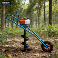 Nouveau Tarière Monoroue Thermique 2026 avec Tarière de 6, 8, 10, 12, 15 cm pour Jardin