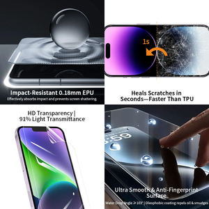 ฟิล์มกันรอยไฮโดรเจลแบบด้าน EPU สำหรับ iPhone ป้องกันเต็มจอ นุ่ม ยืดหยุ่น ซ่อมแซมตัวเองได้ ป้องกันรอยขีดข่วน ป้องกันรอยนิ้วมือ - Product Image 2