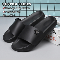 OLICOM Sandales en EVA et PVC pour Hommes, Motif Tête de Mort Métallique, Nouvelle Mode, Légères, Couleur Unie, Confortables, avec Soutien de la Voûte Plantaire, Tailles 39-47