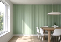 Panneau mural rainuré moderne WPC, vert menthe clair, décoration intérieure, composite bois-plastique, revêtement imperméable