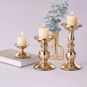 Wedding Candle Stand Exquisite Candlestick Table Home Decor Metal Candle Holders Flower Vases Gold Fashion