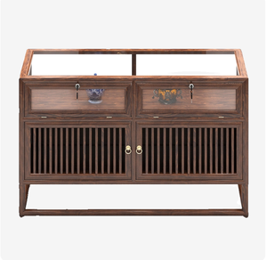 Vetrina Pieghevole in Legno Massello Stile Vintage per Gioielli, Smeraldi, Oggetti in Vetro Antichi, Espositore per Gioielli e Argenteria - Product Image 5