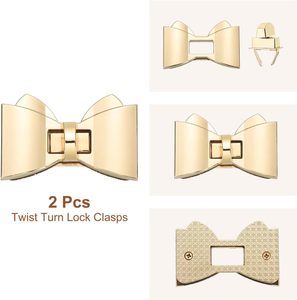 Uxcell – fermoirs à torsion et verrouillage en X, attaches pour sac à main, en alliage d'aluminium, fermeture à nœud papillon, accessoires de quincaillerie - Product Image 3
