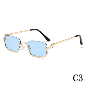 2024 tendance femmes lunettes de <span class=keywords><strong>soleil</strong></span> petit cadre carré nouveau Style moitié inférieure métal vente chaude <span class=keywords><strong>pare</strong></span>-<span class=keywords><strong>soleil</strong></span> diamant visage Rectangle - Product Image 4