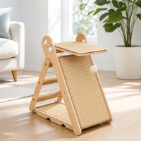 Lit-griffoir de luxe moderne et classique pour chat – Combinaison durable en bois massif, écologique et anti-chute, avec structure d'escalade pour chat en carton