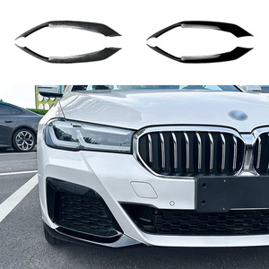 Bmw 5 Series G30 G31 Lci M Sport Front Corner Decals Piano Black Carbon Fiber Texture Body Stickers Adhesive - Product Image 1