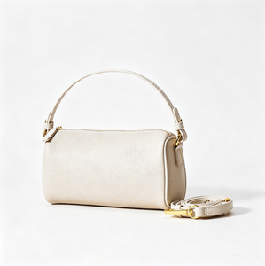 Sac messager pour femme en cuir véritable blanc, imperméable, sac bandoulière, sac à main à fermeture éclair, sac à bandoulière pour un usage quotidien - Product Image 1