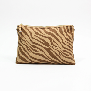 Bolsa impresa digital con cremallera de lino ecológica personalizable, bolso de maquillaje cosmético de marca de gran capacidad con bajo MOQ - Product Image 1