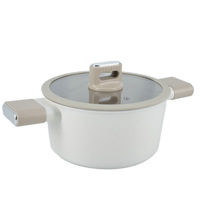 Poêle antiadhésive moderne multi-casseroles à vapeur marmite à soupe aux nouilles couvercle en verre transparent double poignées ménage