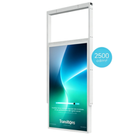 Layar Promosi Dalam Ruangan Digital Signage 2500 Nits LCD LED untuk Toko, Panel Layar Gantung untuk Jendela Mall