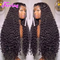 Perruques en cheveux humains bouclés birmans 12A, boucles brésiliennes Pixie, perruque frontale en dentelle transparente 200% pour femmes, perruques bouclées birmans entièrement en dentelle