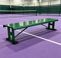 Banc de sport extérieur tout en aluminium avec dossier en option pour terrains de tennis, écoles, aires de jeux, parcs publics