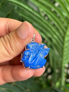 Pendentif oiseau en cristal bleu, breloque animale sculptée, bijoux en pierre naturelle pour décoration intérieure et cadeau - Product Image 4