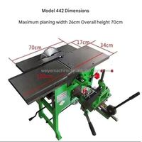 Raboteuse électrique multifonction de 260 mm avec rabotage plat et rainurage de trous carrés pour le travail du bois professionnel
