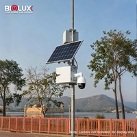 Unité de vidéosurveillance solaire mobile pour extérieur avec système de surveillance panoramique/inclinaison à 360°, résistant aux intempéries et audio bidirectionnel pour remorque