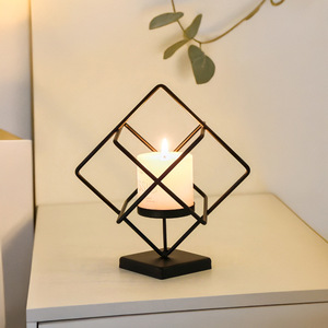 북유럽 스타일 철제 캔들 홀더 테이블 장식 로맨틱 캔들라이트 디너 액세서리 - Product Image 4
