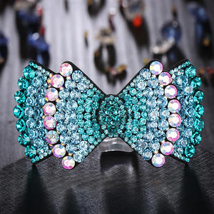 <span class=keywords><strong>Barrette</strong></span> en cristal pour femmes, gros nœud papillon, épingle à cheveux, accessoires géométriques, vente en gros, HX-179 - Product Image 5