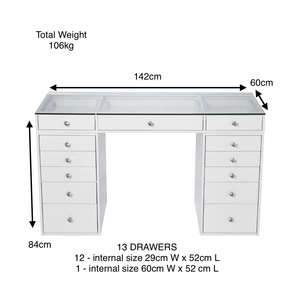 <span class=keywords><strong>Tocador</strong></span> de Lujo con <span class=keywords><strong>Espejo</strong></span> LED para Interior de Villa, Mesa de Maquillaje con Cajones para Dormitorio de Lujo - Product Image 2
