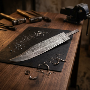 Lame vierge en acier Damas forgée légère multifonctionnelle pour la fabrication de couteaux Bowie de camping OEM/ODM/OBM DIY Full Tang faits à la main - Product Image 5