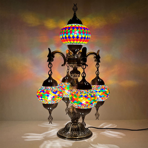 Handmade Trung Cổ Thổ Nhĩ Kỳ kính đèn bàn sắt cơ thể cho phòng khách nhà hàng khách sạn Homestay bar cafe dân gian quán rượu - Product Image 5