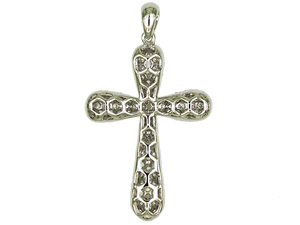 Pendentif croix en zircon blanc pavé, plaqué or et argent, bijoux fantaisie pour femmes et hommes - Product Image 2