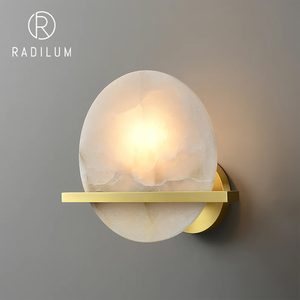 Brass Alabaster Wall Lamp Natural Stone Modern Luxury Nordic <b>Sconce</b> Bedroom Bedside Hotel Villa Factory Wholesale High-end <b>Light</b> - Product Image 1