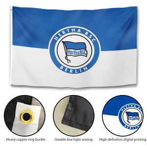 Bandera del Club de Fútbol Hertha BSC Berlín, Estandarte Azul y Blanco con Logotipo Completo para Aficionados de la Bundesliga - Product Image 3