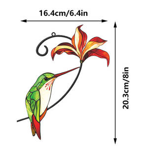 Decoración de Pared de Hierro de Doble Cara <span class=keywords><strong>Estilo</strong></span> Pastoral, Colgante Doble con Diseño de Flores y Pájaros para Hogar, Jardín o Villa - Product Image 4