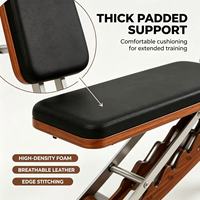 Banc de musculation multi-angles réglable avec cadre en chêne rouge, revêtement en cuir microfibre et coussin en EVA - Équipement de fitness commercial pour la musculation