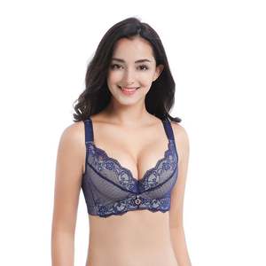 Encaje Tallas grandes <span class=keywords><strong>Pecho</strong></span> pequeño Engrosado Soporte superior Regordeta Niñas Push up Sujetador Ajustable Ropa interior sexy para mujeres - Product Image 5