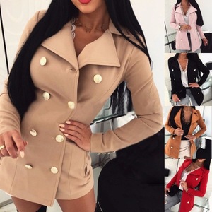 Veste Blazer en laine pour <span class=keywords><strong>femme</strong></span>, tenue de soirée, Slim, costume pour le bureau, vêtements d'extérieur à manches longues, automne hiver, 2020 - Product Image 3