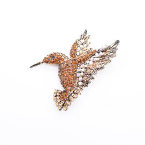 Broches de colibrí con diamantes de imitación, joyería de moda, varios colores, oro antiguo - Product Image 4