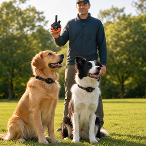 <span class=keywords><strong>Collier</strong></span> de dressage électrique professionnel <span class=keywords><strong>pour</strong></span> chiens et chats, rechargeable, étanche, avec télécommande, lumière LED, mémoire, anti-aboiement - Product Image 1