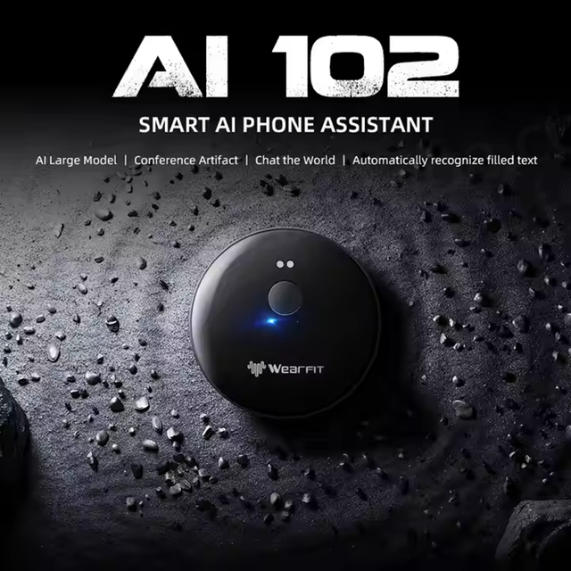 Newest A102 Mini Smart AI Phone Assistant with Face-to-Face Translation One-click Translation Portable Display (Black/White)