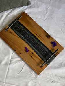 Bandejas de Servir Naturales con Resina de Colores para una Presentación de Alimentos Elegante y Decoración Artística de Cocina - Product Image 6