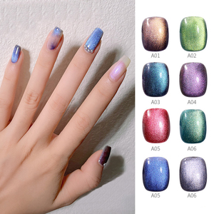Ailanuo เจลทาเล็บ UV 8สี, เจลแสงจันทร์อัญมณีอัญมณีตาแมว
