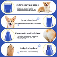 AUX/Auxes 4-in-1 Tierpflege-Set Geräuscharm 52dB Hundeschermaschine Waschbare Klinge Nagelschleifer 4 Aufsteckkämme 110-240V