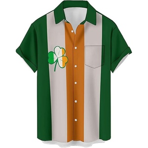 <b>Men's</b> <b>Funky</b> Button Down Tropical Vacation <b>Shirt</b> Breathable Hawaiian Short Sleeve Custom Logo Silk Screen Printed Food Cars Print - Product Image 1