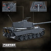 QuanGuan 100301 Nuevo Tanque de Ladrillos Tiger, Juguetes de la Segunda Guerra Mundial, Modelo de Colección Histórica Alemana, 1563 Piezas, Juego de Bloques de Construcción