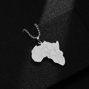 Collares con colgante de mapa de África DE PAÍS DE ACERO INOXIDABLE estilo hip-hop de alta calidad, joyería de Color dorado para mujeres y hombres - Product Image 6