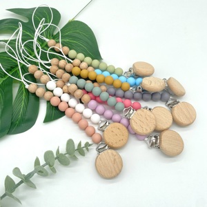 Chaîne de sucette en silicone multicolore personnalisable avec logo, matériau de qualité alimentaire, attache-sucette pour bébé, vente chaude - Product Image 6