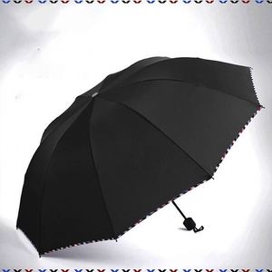 Paraguas Plegable de 10 Varillas con Borde Simple, Protección Solar y Contra la Lluvia, para Hombre y Mujer - Product Image 3