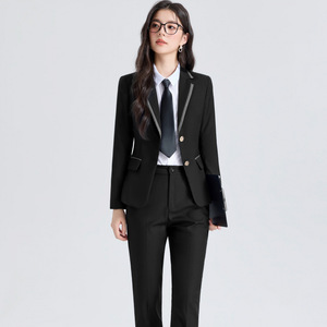 Women's Formal Suit Set Full Sleeve Anti-Wrinkle Polyester Viscose Work Commute Wear - Product Image 3