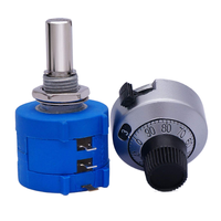 Potentiomètre de précision rotatif à fil enroulé Bonens Wxd3590, résistance variable 10 tours, 2W 500V 100-100k, scellé plastique bleu, direct usine