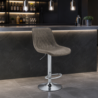 Tabouret de bar moderne à hauteur réglable avec cadre en métal rembourré pour bar à domicile, cuisine, extérieur, hôtel et salon