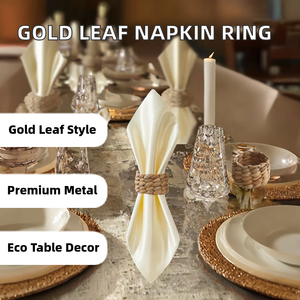 Anneau de serviette en rotin moderne haut de gamme et écologique pour la décoration de table de mariage, de fête ou de Noël - Product Image 2