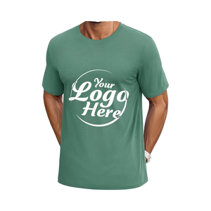 Chemise en coton personnalisable à séchage rapide pour hommes, col rond, impression bricolage décontractée et gym - Product Image 5